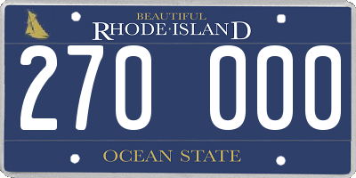 RI license plate 270000