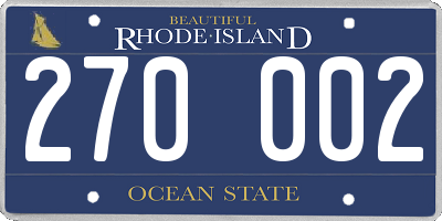 RI license plate 270002