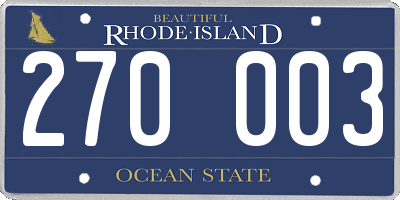 RI license plate 270003