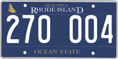 RI license plate 270004