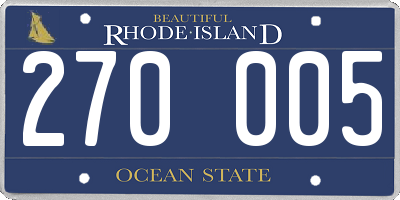 RI license plate 270005