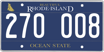 RI license plate 270008