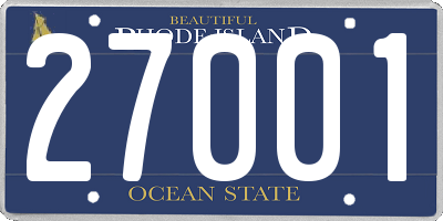 RI license plate 27001