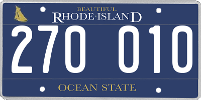 RI license plate 270010