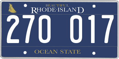 RI license plate 270017