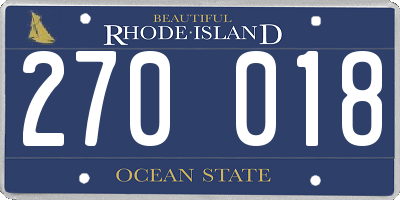 RI license plate 270018