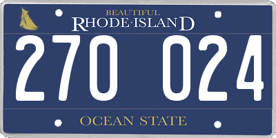RI license plate 270024