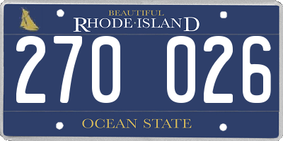 RI license plate 270026
