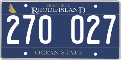 RI license plate 270027