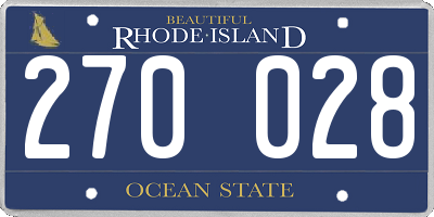 RI license plate 270028