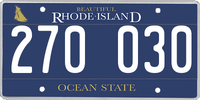 RI license plate 270030