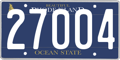 RI license plate 27004