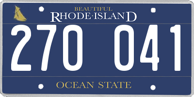 RI license plate 270041