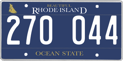 RI license plate 270044