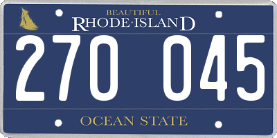 RI license plate 270045