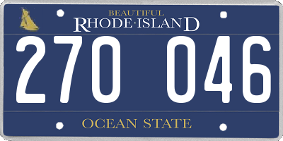 RI license plate 270046