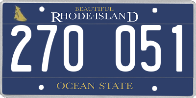 RI license plate 270051