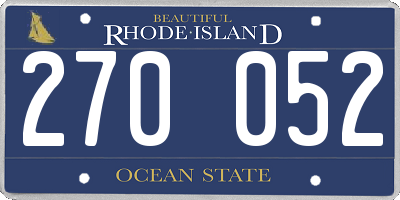 RI license plate 270052