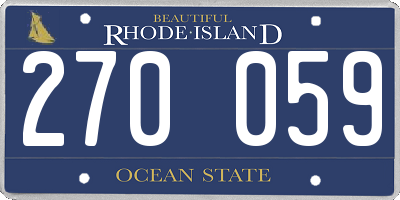 RI license plate 270059