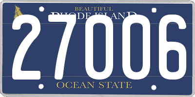 RI license plate 27006