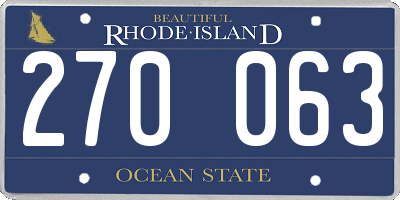 RI license plate 270063
