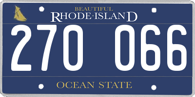 RI license plate 270066