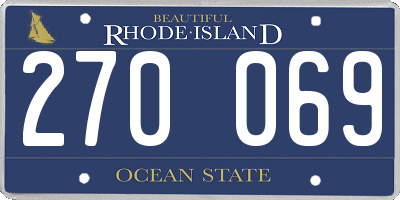 RI license plate 270069