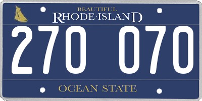 RI license plate 270070
