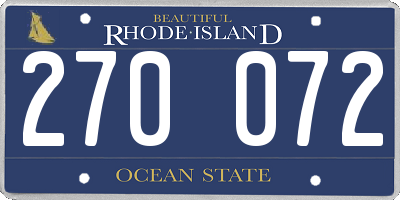 RI license plate 270072