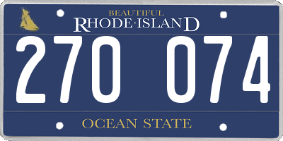 RI license plate 270074