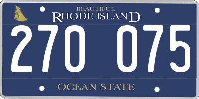 RI license plate 270075
