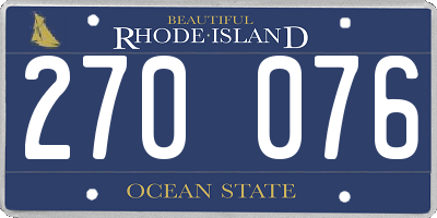 RI license plate 270076
