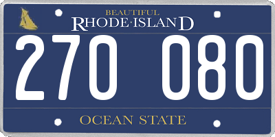 RI license plate 270080