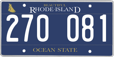 RI license plate 270081