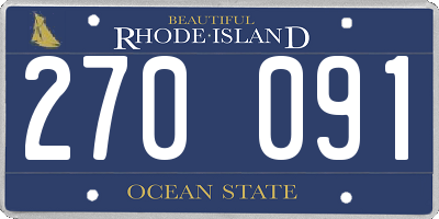 RI license plate 270091