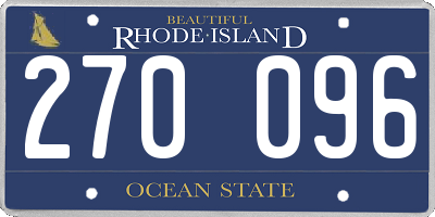 RI license plate 270096