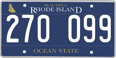 RI license plate 270099
