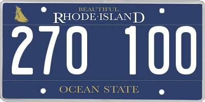 RI license plate 270100