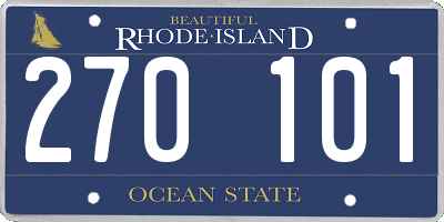 RI license plate 270101