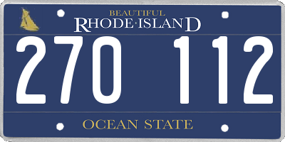 RI license plate 270112