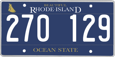 RI license plate 270129