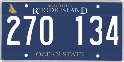 RI license plate 270134