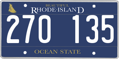RI license plate 270135
