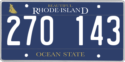 RI license plate 270143