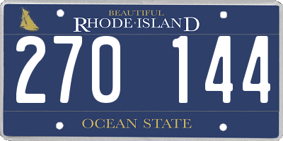 RI license plate 270144