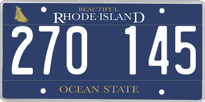 RI license plate 270145