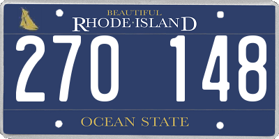 RI license plate 270148