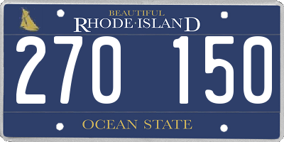 RI license plate 270150