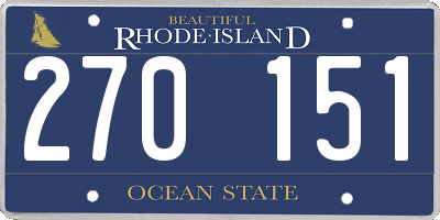 RI license plate 270151