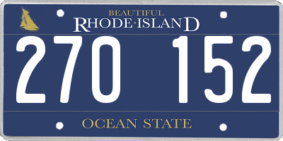 RI license plate 270152